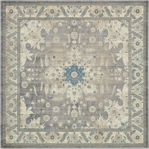 Vista 21 de Unique Loom Salzburg Collection - Alfombra clásica de diseño tradicional oriental con borde (2 pies x 6 pies, color beige/azul)