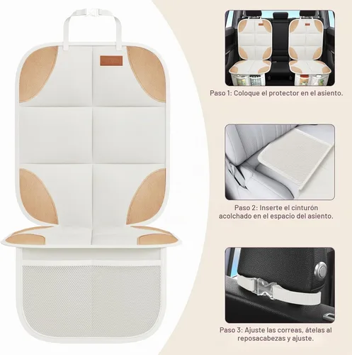 Vista 4 de SMART ELF Protector de Asiento de Automóvil, Paquete de 2 Protectores de Asiento Protegen Asientos Infantiles con el Acolchado Más Grueso y Respaldo