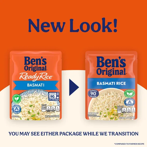 Vista 4 de BEN'S ORIGINAL Arroz Basmati Listo, Guarnición Fácil, Bolsa de 8.5 oz (Paquete de 6)