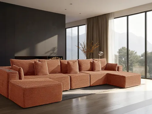Vista 65 de Sofá modular de gran tamaño de 108 pulgadas, cómodo sofá deshuesado en forma de U para sala de estar, asientos extra profundos, sin montaje, sofá