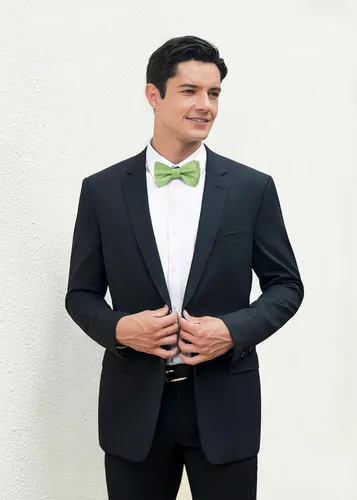 Vista 78 de HISDERN Pajaritas para hombre, diseño de lunares, corbatín y bolsillo cuadrado, clásico, esmoquin de negocios, boda, pajaritas, pañuelo
