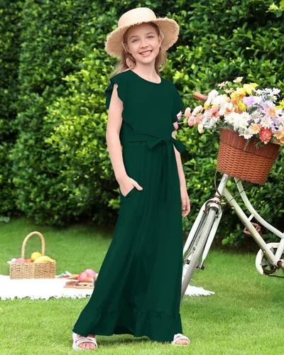 Vista 2 de BesserBay Vestido largo de verano para niñas de 5 a 14 años
