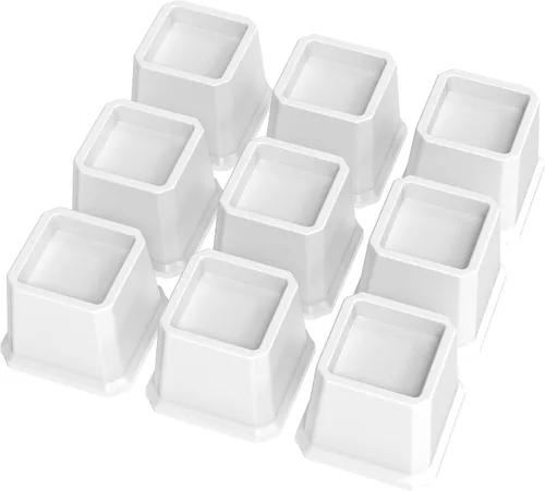 Vista 13 de Elevadores de Cama de 2 Pulgadas Resistentes Elevadores de Cama, Juego de 6 Eleva Hasta 2000 Libras Elevador de Muebles para Sofá y Mesa, Negro