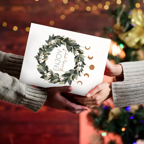 Vista 6 de Zhanmai 6 tarjetas de felicitación jumbo de Feliz Navidad de 14 x 20 pulgadas, libro de invitados gigante, tarjeta de regalo de Navidad, tarjeta