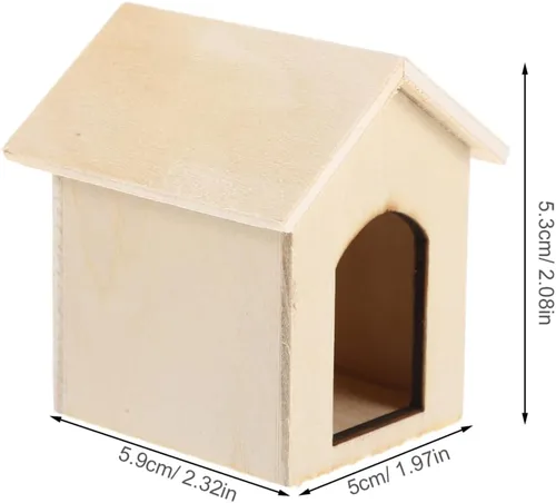 Vista 7 de EXCEART Casa de muñecas para perros 1/12, casa de muñecas para perros, casa de muñecas en miniatura, accesorios de decoración de jardín