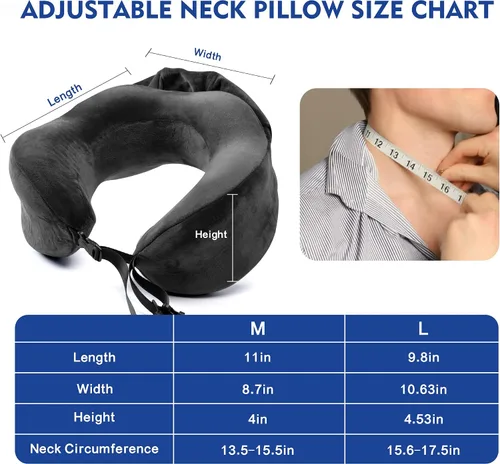 Vista 7 de Almohada para el cuello con capucha, almohada de espuma viscoelástica para el cuello para la cabeza, soporte para la barbilla, avión, automóvil