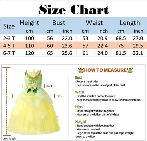 Vista 2 de TYHTYM Deluxe Princess Costumes Little Girls Dress Kids Fancy Gown Cosplay Halloween Party 2-11T