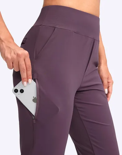 Vista 4 de YYV Women's Golf Pants Stretch Work Ankle Pants High Waist Dress Pants with Pockets for Yoga Business Travel Casual