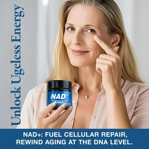 Vista 4 de Suplemento NAD+ - NAD nicotinamida ribósido resveratrol, suplemento liposomal NAD+ 1000mg para mujeres y hombres - Envejecimiento saludable, energía
