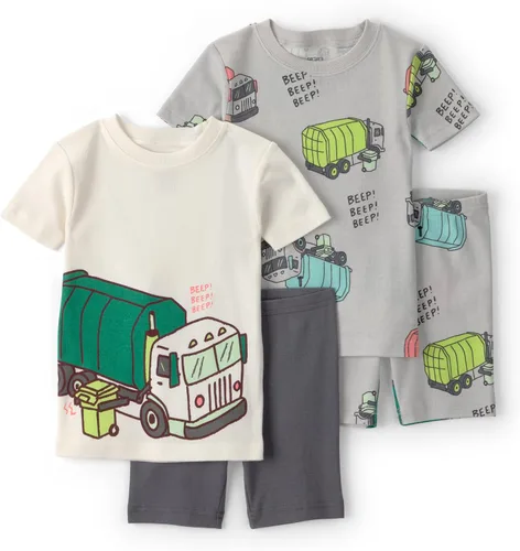 Vista 19 de Carter's Conjunto de pijama de algodón ajustado de 4 piezas para niños Perro rayado