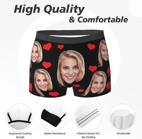 Vista 7 de Bóxers personalizados para hombres, novio, padre, marido, boxeadores divertidos personalizados para hombres, regalos de cumpleaños, día de San