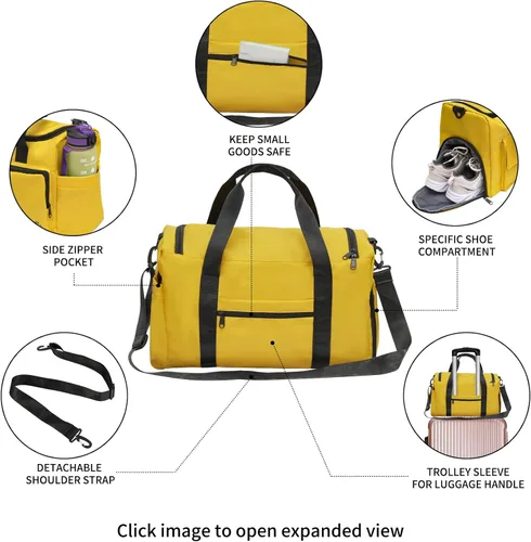 Vista 5 de Superb Symbols Kit de inicio de gimnasio para mujeres y hombres, unisex, con bolsa de gimnasio de 40 litros con bolsa de zapatos y bolsa de lona