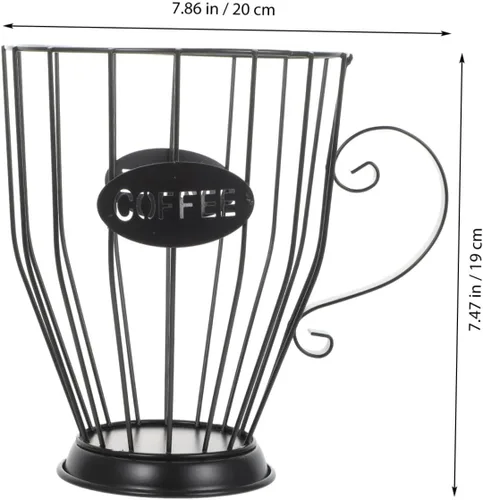 Vista 2 de Soporte para cápsulas de café, cesta de almacenamiento de barra de café, cesta de hierro para frutas, soporte para exhibición de cápsulas de café