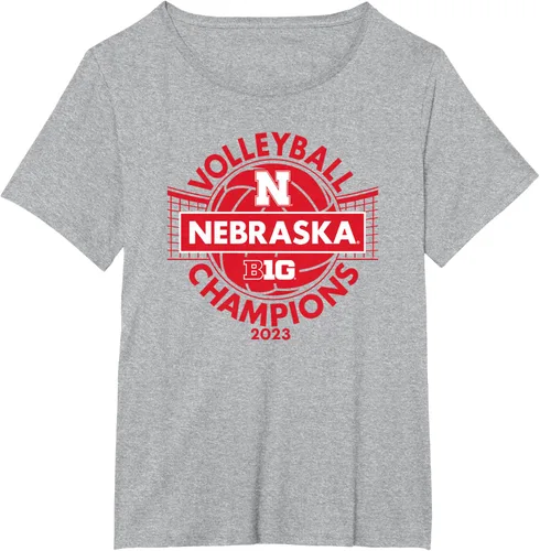 Vista 25 de Nebraska Cornhuskers Big Ten Champs 2023 - Camiseta de voleibol para mujer, Negro