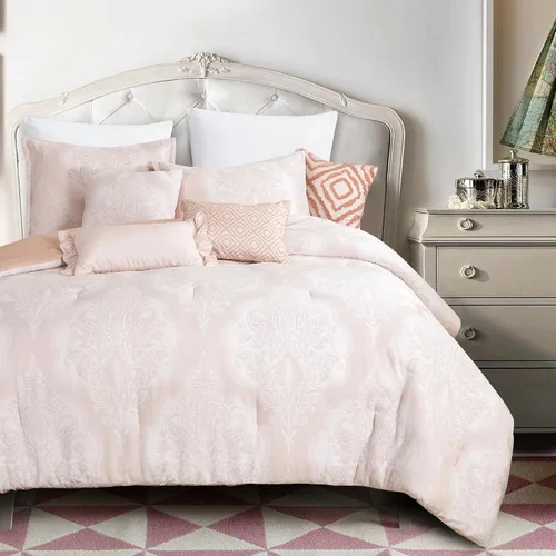 Vista 35 de ESCA Juego de edredón floral morado Queen - 7 piezas de ropa de cama botánica ciruela malva