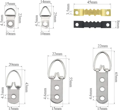 Vista 3 de Kit de 500 piezas para colgar cuadros, ganchos surtidos resistentes con tornillos para colgar cuadros (500)