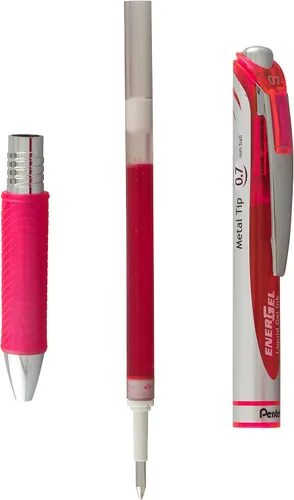 Vista 5 de Pentel EnerGel RTX - Bolígrafo de gel líquido retráctil, (¹/₃₂ pulgadas) línea mediana, punta de metal, tinta de colores surtidos, paquete de 10