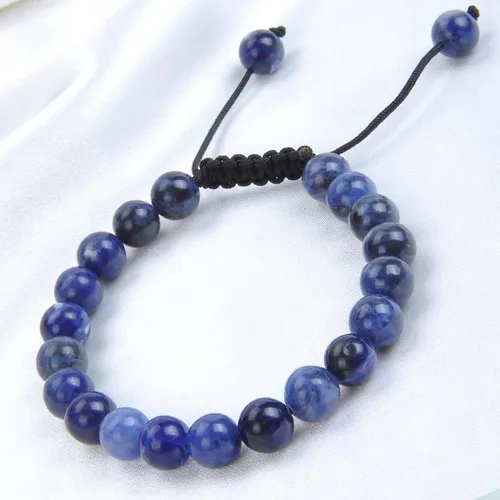 Vista 3 de Massive Beads - Pulsera de cuentas de cristales de macramé con poder curativo natural, unisex, ajustable, 516 pulgadas (8 mm)