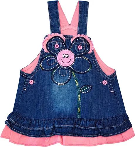 Vista 6 de Peacolate Vestido de tirantes lindo casual de mezclilla para bebé niña de 3M-3 años