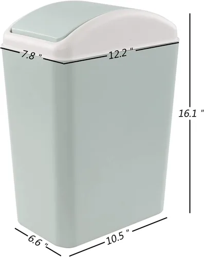 Vista 4 de Ggbin Botes de basura de la tapa del oscilación de 16 L, cubo de basura delgado plástico