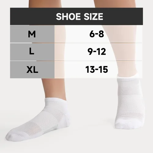 Vista 25 de BAMBOO COOL Calcetines atléticos de tobillo para hombre con acolchado y absorción de humedad, calcetines de malla para correr de corte bajo