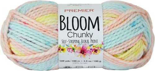 Vista 12 de Premier Yarns Bloom - Hilo grueso, hilo con patrón automático para ganchillo y tejer, Hydrangea, 3.5 oz, 109 yardas