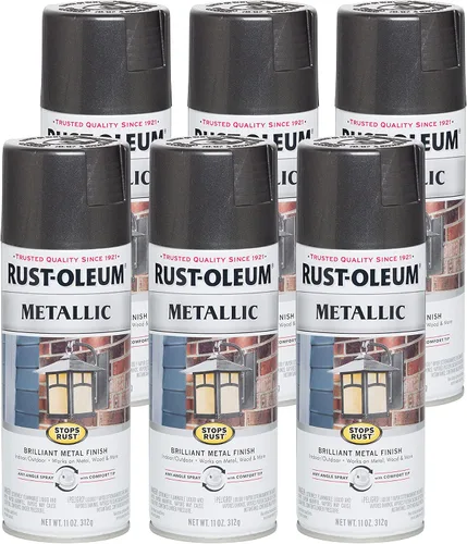 Vista 33 de Rust-Oleum 7274830 Pintura en aerosol metálica que detiene la oxidación, 11 oz, latón antiguo