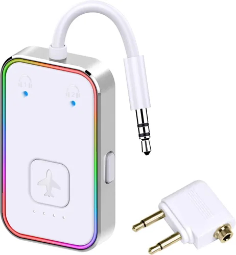 Vista 7 de Transmisor Bluetooth 5.4 Beeitzie Ultra Airplane 2025 para todos los auriculares, aptX LL, soporta 2 auriculares/AirPods, adaptador de audio