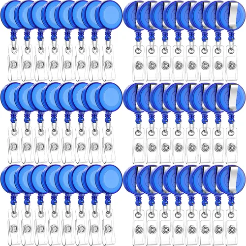 Vista 15 de Zonon 3 clips retráctiles para tarjetas de identificación con clip de cinturón de metal para colgar tarjetas, llaveros, soportes para tarjetas
