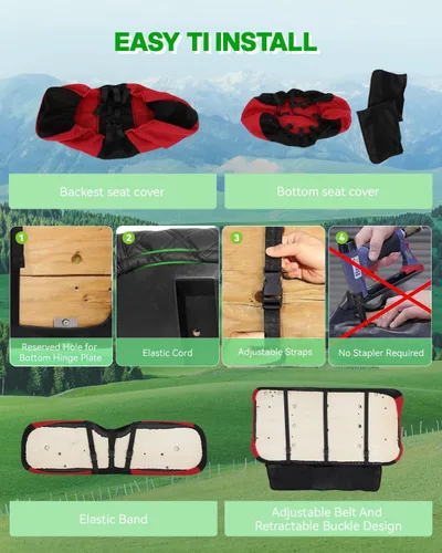 Vista 6 de SCITOO Funda de asiento para carrito de golf EZGO TXT, funda de asiento suave y cómoda, fácil de instalar
