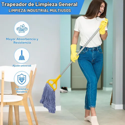 Vista 8 de General Cleaning Mop - Repuesto comercial resistente, cabezal de trapeador de alta resistencia, repuesto comercial, repuesto de cabezal de hilo