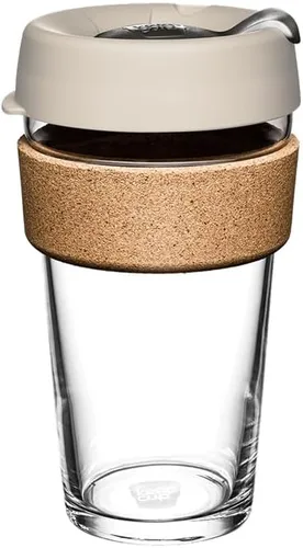 Vista 14 de KeepCup Brew Cork - Taza de café reutilizable de vidrio templado y corcho natural, M 12 oz/340 ml - Negro
