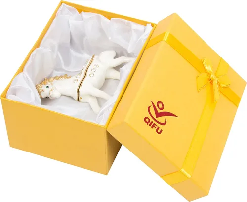 Vista 6 de QIFU Pintado a mano esmaltado pequeño caballo forma decorativa con bisagras joyería baratija caja regalo único para la decoración del hogar