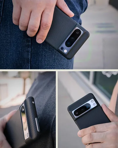 Vista 9 de Thinborne - Funda superfina para Google Pixel 8 Pro, fibra de aramida 600D más fina, se siente como si no hubiera funda, estilo minimalista