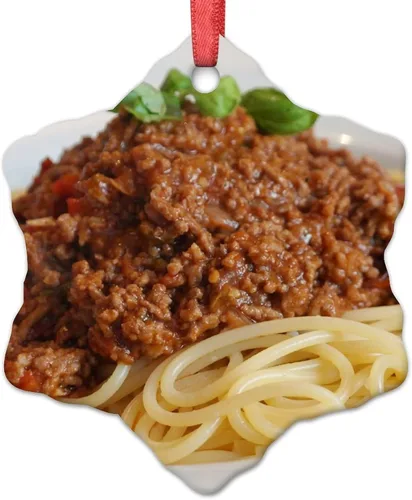 Vista 13 de Adornos de Navidad de huevo, carne y hongos, divertidos alimentos, decoraciones navideñas para árbol de cerámica, adornos de Navidad personalizados