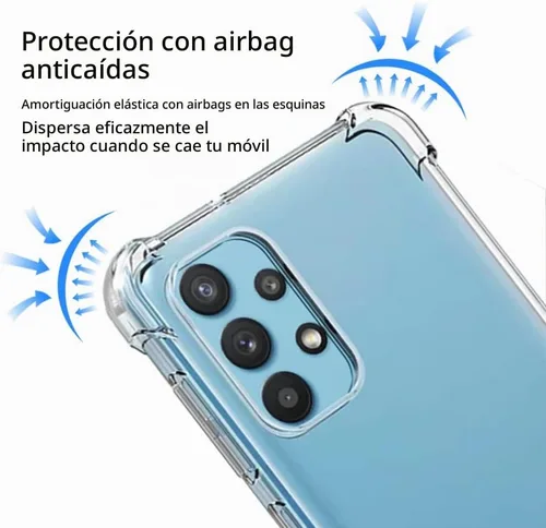 Vista 4 de Yiakeng Funda protectora para Samsung Galaxy A32 5G con protector de pantalla, transparente, delgada, de silicona suave, TPU protectora para Samsung