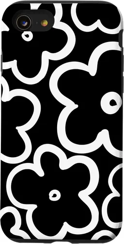Vista 18 de Cute Flower Pattern Large Wildflower Black and White Floral Case for iPhone 17