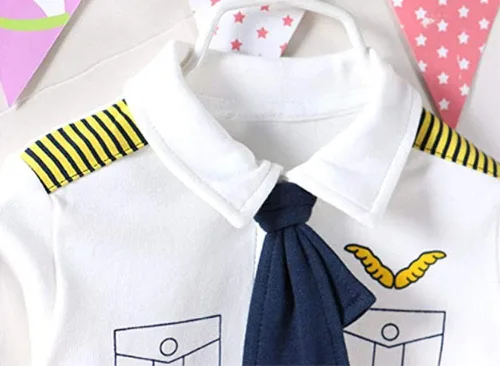 Vista 4 de Disfraz de piloto de bebé para niños y niñas, uniforme de Halloween, disfraz de cosplay