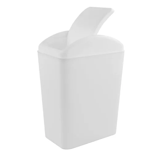 Vista 9 de Cubo de basura con tapa oscilante de 4.2 galones, cubo de basura de plástico con tapa, color negro