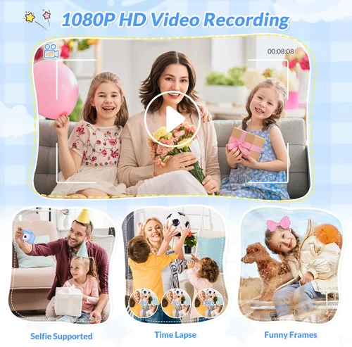 Vista 4 de Mafiti Cámara para Niños, Cámara Digital Mini Selfie de 26MP HD para Niños, Cámara para Niños Pequeños de Vídeo 1080P, Juguete al Aire Libre