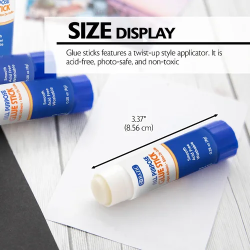 Vista 2 de BAZIC Products Barras de pegamento lavables de alta calidad, 0.28 onzas, 4 unidades, para papel de manualidades escolares