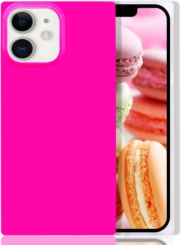 Vista 17 de Compatible con Neon Phone Rectangle iPhone 14 Funda para mujer, diseño de lujo de fluorescencia brillante, flexible, suave, delgada, de gel de goma