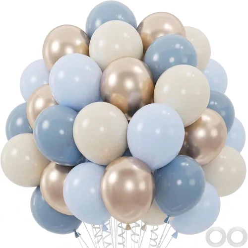 Vista 9 de 100 globos negros dorados y blancos con globos de confeti metálicos dorados y negros de 12 pulgadas para clase de graduación, decoración de fiesta