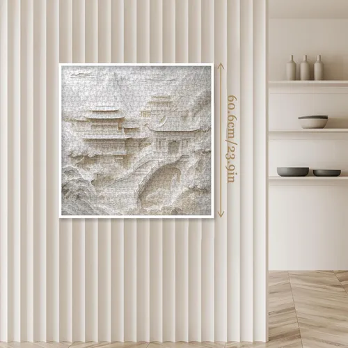 Vista 5 de Rompecabezas de papel de paisaje blanco 3D para adultos 1000 Still Pavilion