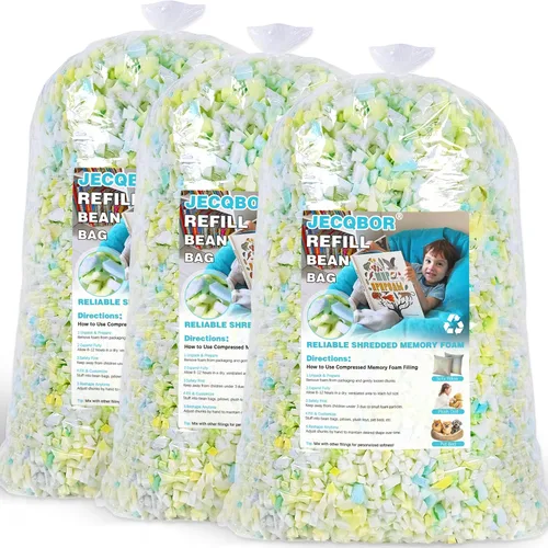 Vista 12 de Relleno de espuma viscoelástica triturada de 4.5 kg para silla de puf, relleno de primera calidad de alta densidad para puf