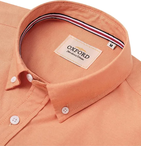 Vista 2 de Alimens & Gentle Camisa Oxford de manga larga con botones y bolsillo para hombre