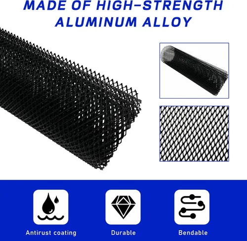 Vista 5 de Malla de Rejilla de Auto, Rejilla de Aleación de Aluminio de Alta Resistencia para Parachoques con Agujeros Rómbicos, 40"×13" Malla de Pantalla