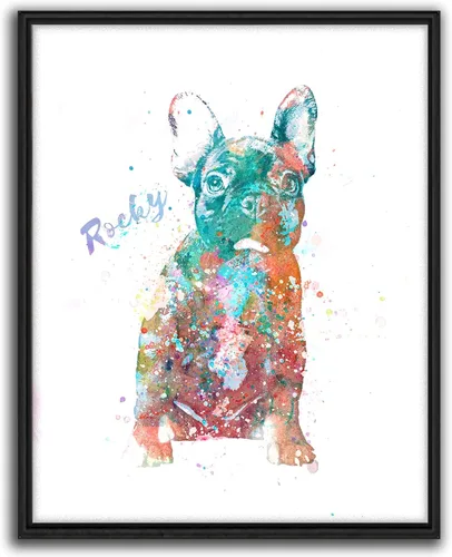 Vista 36 de Personal-Prints Regalo de arte personalizado para pared de perro, impresión artística moderna personalizada única de estilo acuarela La raza