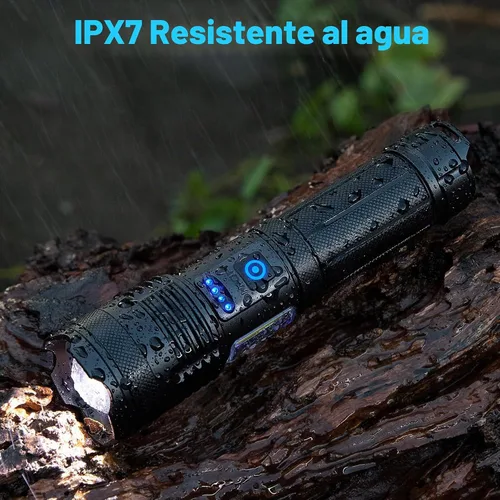 Vista 7 de KINGCAESAR - Linternas de 90,000 lúmenes altos, paquete de 2, linterna recargable ultra brillante con 7 modos de luz, luz LED con alta potencia