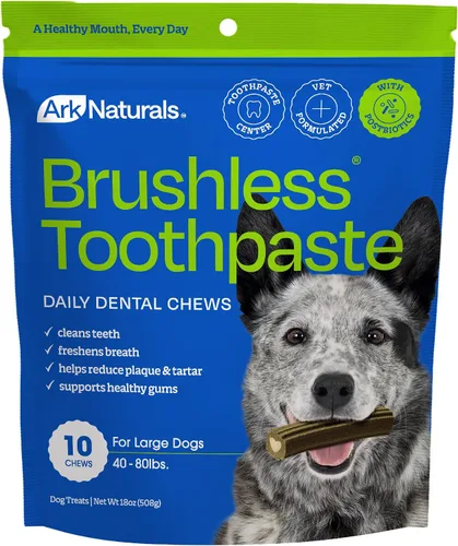 Vista 14 de Ark Naturals Pasta Dental sin Cepillo, Masticables Dentales para Perros de Razas Extra Grandes, Refresca el Aliento, Textura Única Ayuda a Reducir